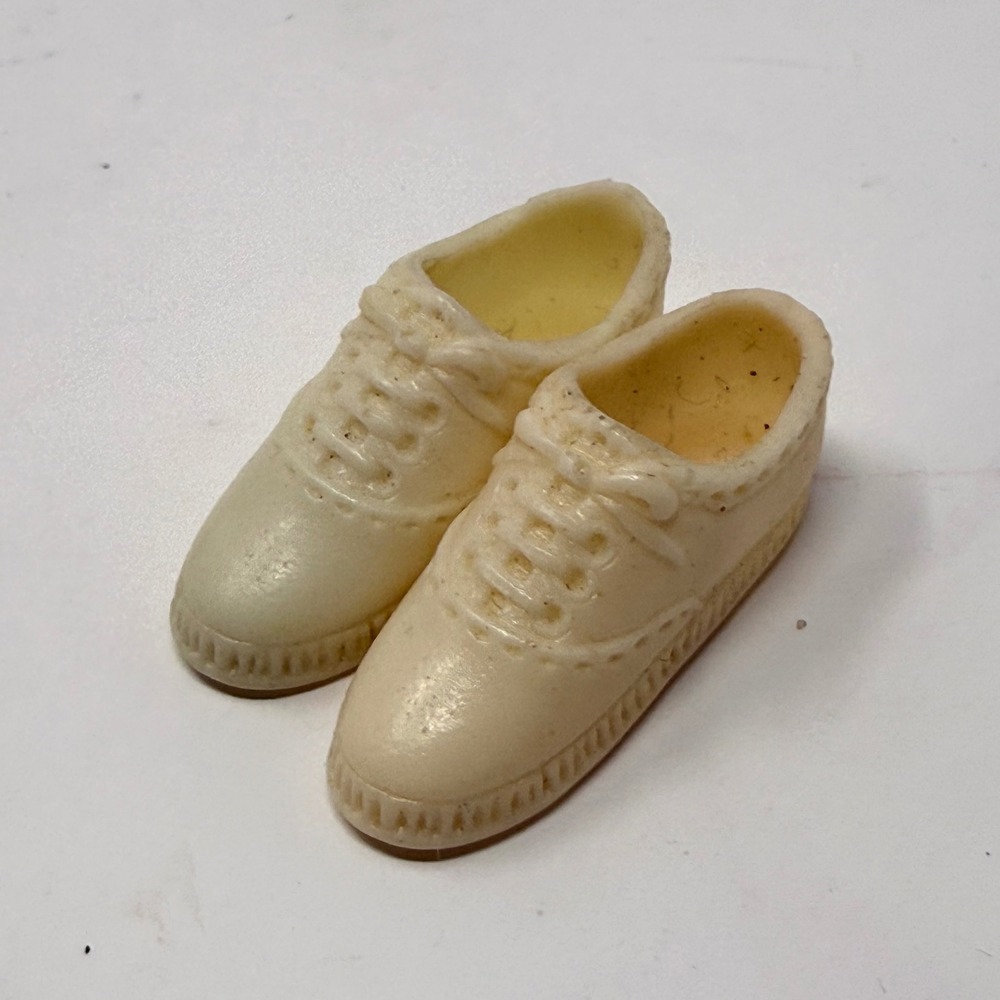 Vintage Barbie Francie Skipper White Cream Lace-up Sneakers Tennis Shoes KOREA